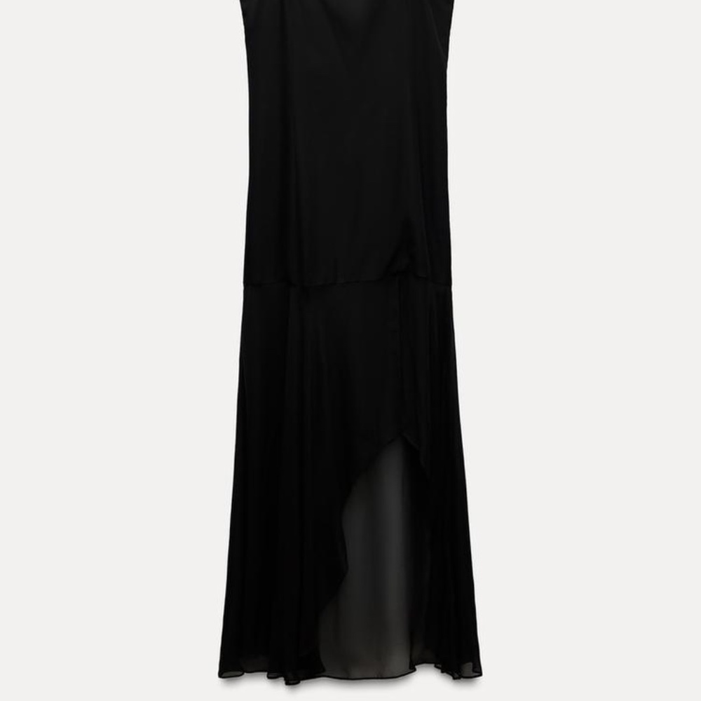 Zara ZW COLLECTION LONG CONTRAST DRESS - Picture 4 of 8